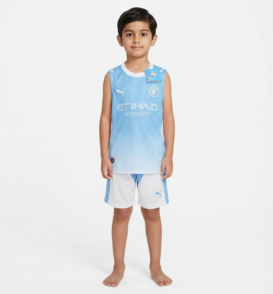 Kit Infantil Regata Manchester City Home 26/27 - Azul Claro
