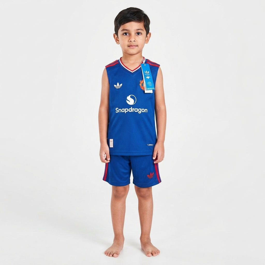 Kit Infantil Regata Manchester United Away 26/27 - Azul