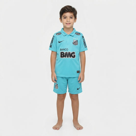 Kit Infantil Santos Third Retrô 12/13 - Azul
