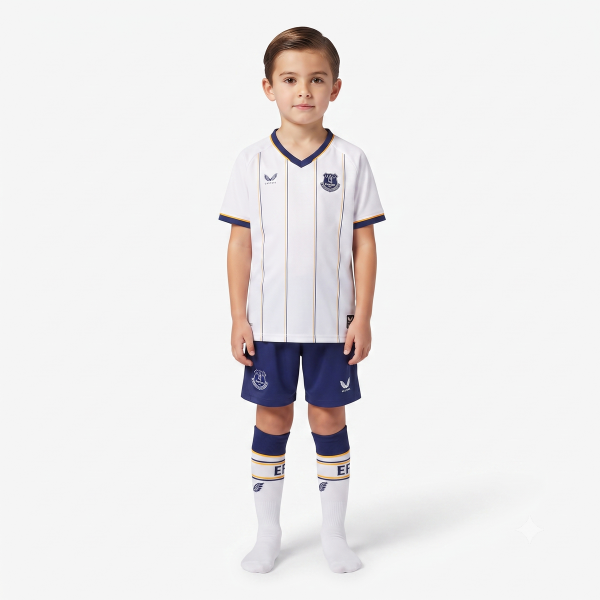 Kit Infantil Everton Away 26/27 Castore - Branca