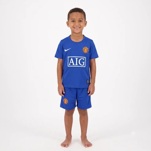 Kit infantil Manchester United Retrô Away 2009 - Azul