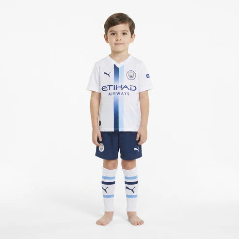 Kit Infantil Manchester City Third 26/27 - Branca e Azul