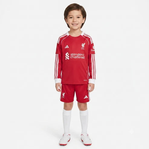 Kit Infantil Liverpool Home Manga Longa 24/25 - Vermelho
