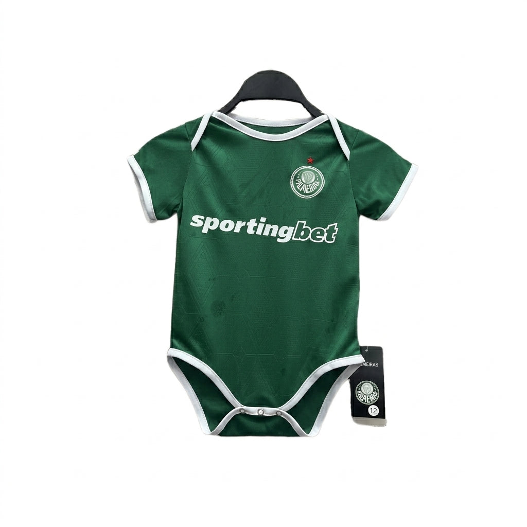 Body Bebê Infantil Palmeiras Home 25/26 -Verde