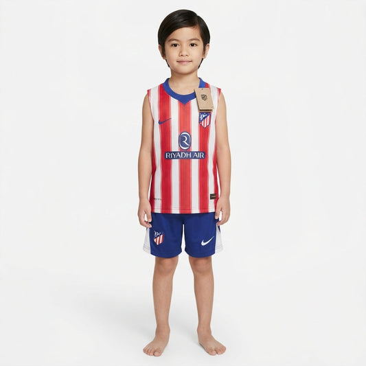 Kit Infantil Regata Atletico de Madrid Home 26/27 - Vermelho e Branca
