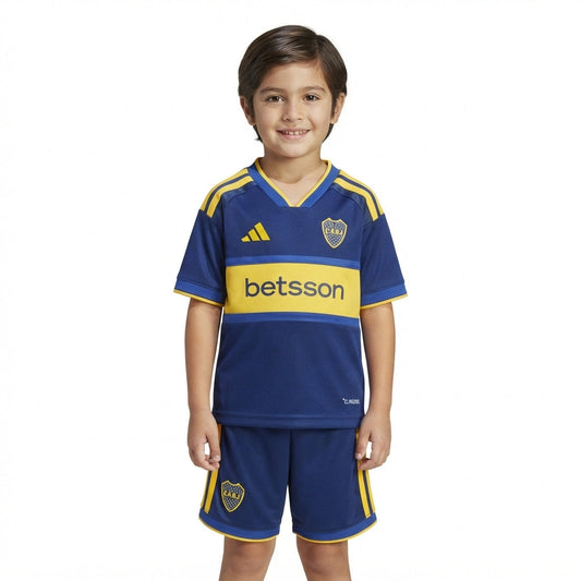 Kit Infantil Boca JRS Home 26/27  - Azul e Amarelo