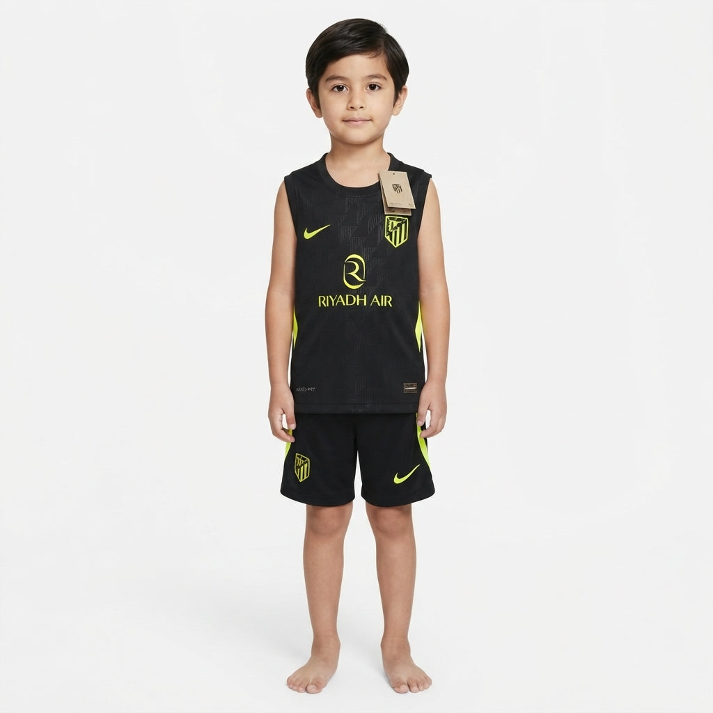 Kit Infantil Regata Atletico de Madrid Away 26/27 - Preto