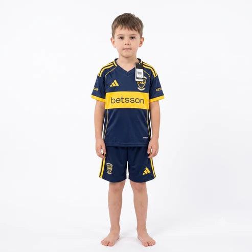 Kit Infantil Boca JRS Home 25/26 - Azul e Amarela