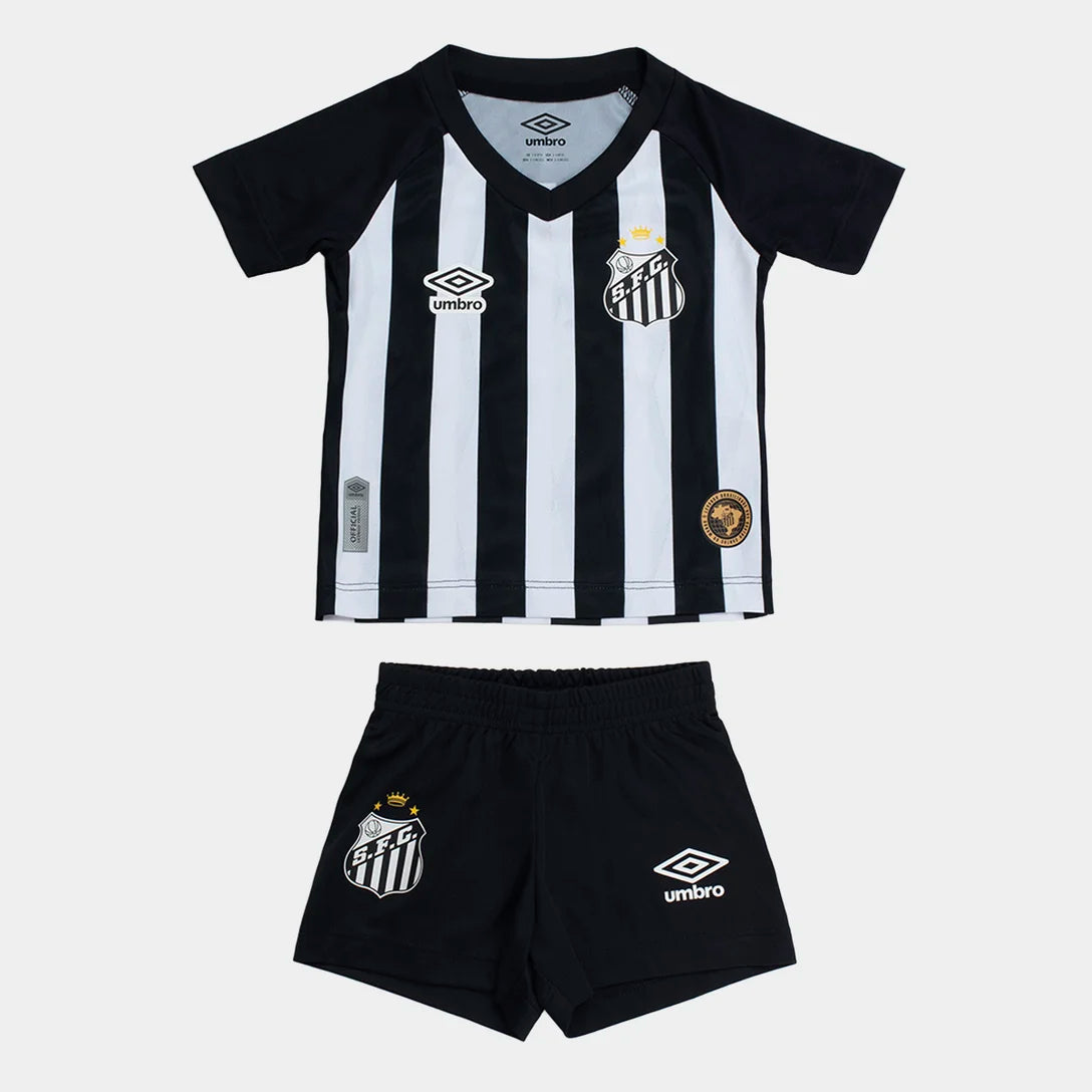Kit Infantil Santos Away 26/27 - Branca e Preta
