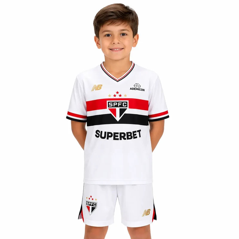 Kit Infantil São Paulo Home 25/26 - Branca