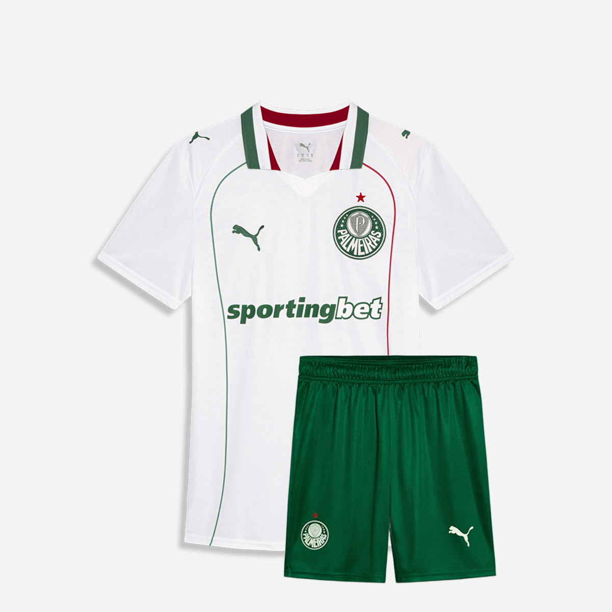 Kit Infantil Palmeiras Away 26/27 - Branco