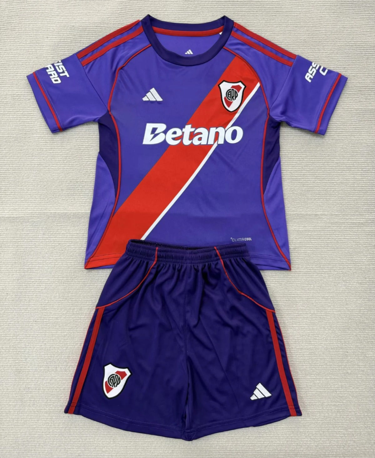 Kit Infantil River Plate Third 26/27  - Roxa e Vermelha