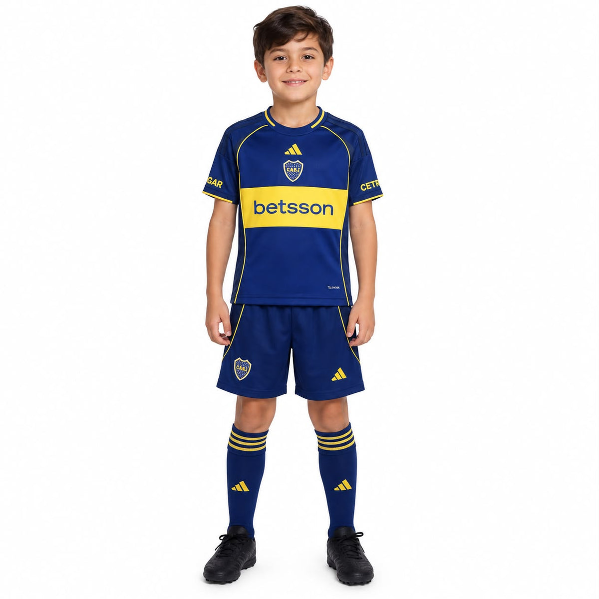 Kit Infantil Boca JRS Fourth 26/27  - Azul e Amarelo
