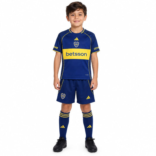 Kit Infantil Boca JRS Fourth 26/27  - Azul e Amarelo