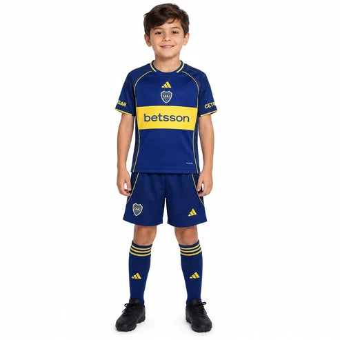 Kit Infantil Boca JRS Fourth 26/27  -  Azul e Amarelo