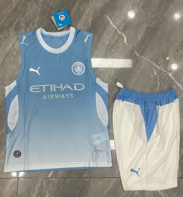 Kit Infantil Regata Manchester City Home 26/27 - Azul Claro
