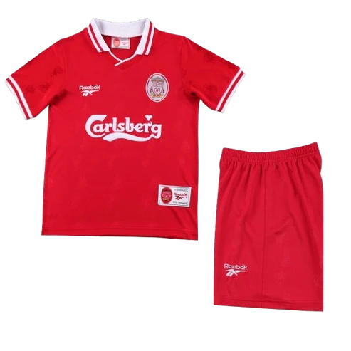 Kit Infantil Liverpool Home Retrô 96/97 Reebok - Vermelho