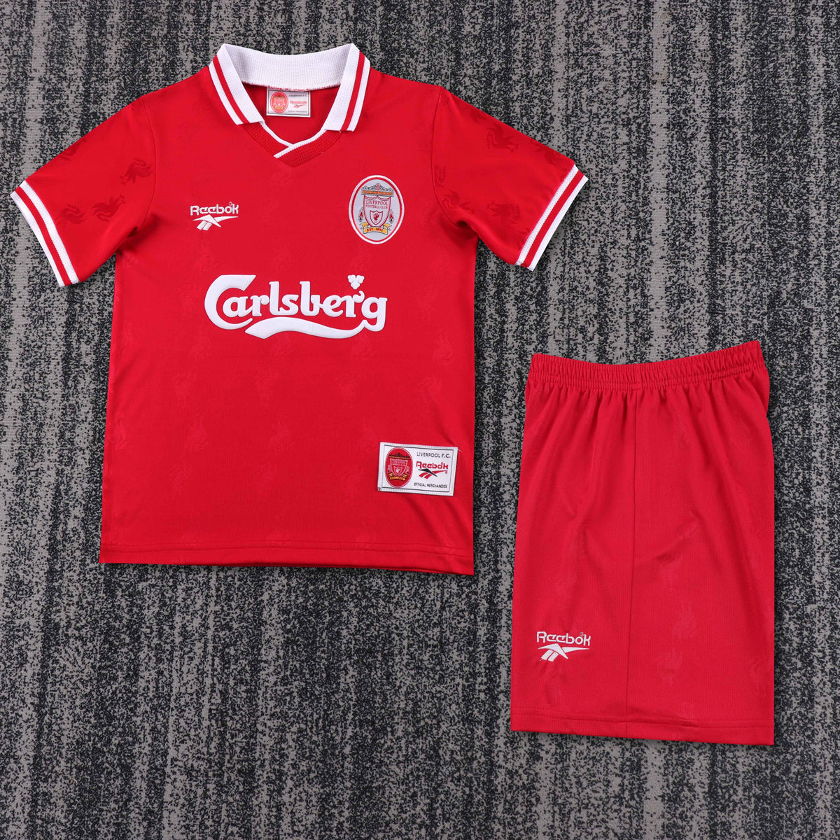 Kit Infantil Liverpool Home Retrô 96/97 Reebok - Vermelho