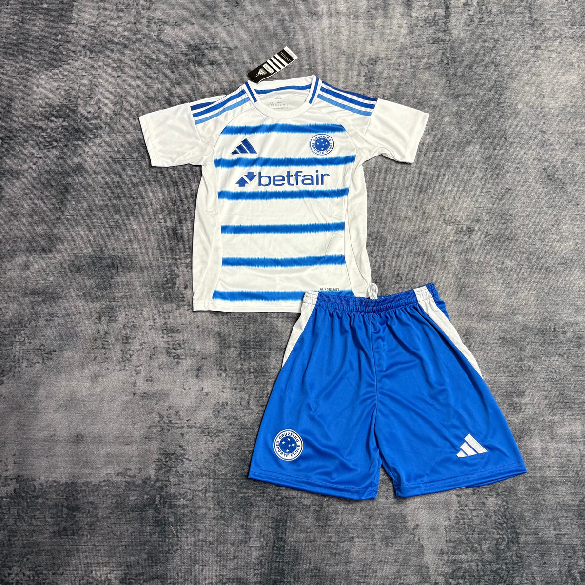 Kit Infantil Cruzeiro Away 25/26 - Branco e Azul