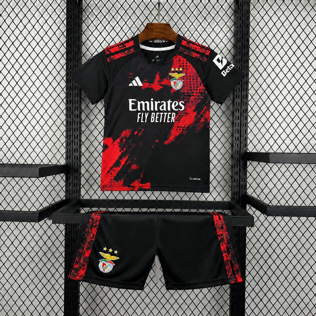 Kit Infantil Benfica Third 26/27 - Preto e Vermelho
