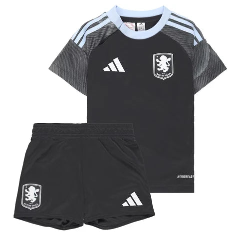 Kit Infantil Aston Villa Away 25/26 - Preto