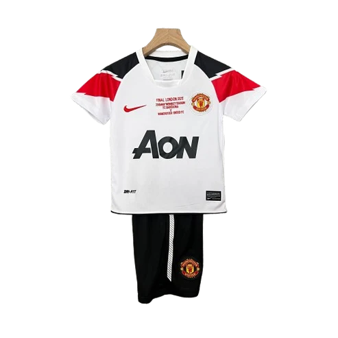 Kit infantil Manchester United Retrô Away 2010 - Branca