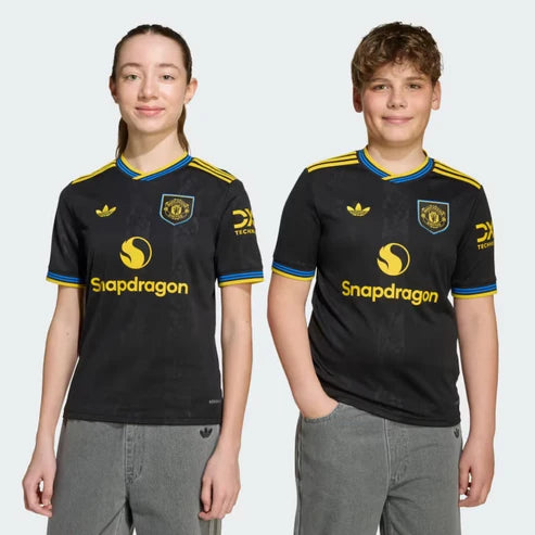 Kit infantil Manchester United Away 25/26  - Preto