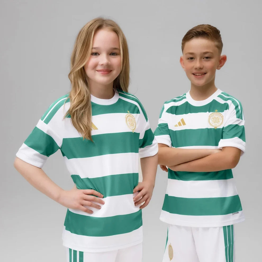 Kit Infantil Celtic Home 26/27 - Branco e Verde