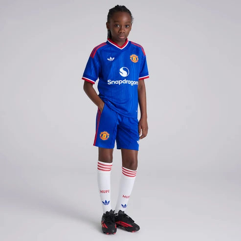 Kit infantil Manchester United Away 26/27  - Azul