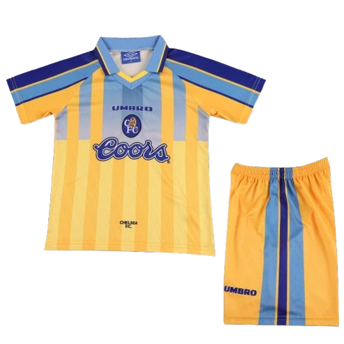 Kit Infantil Chelsea Away Retrô 96/97 - Amarelo