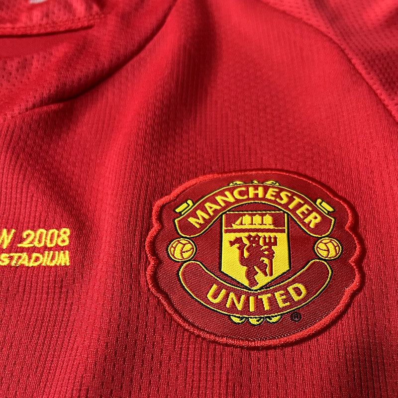 Kit infantil Manchester United Retrô Home 2008  - Vermelho
