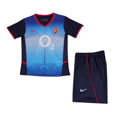 Kit Infantil Arsenal Away Retrô 02/03 - Azul