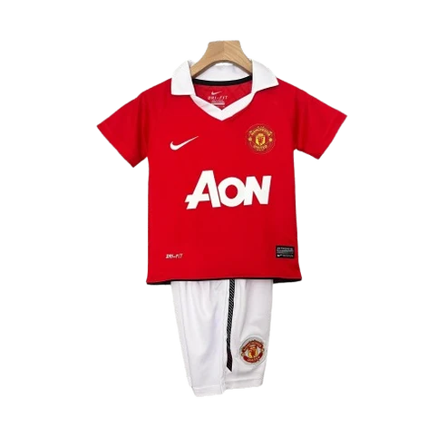 Kit infantil Manchester United Retrô Home 2010  - Vermelho