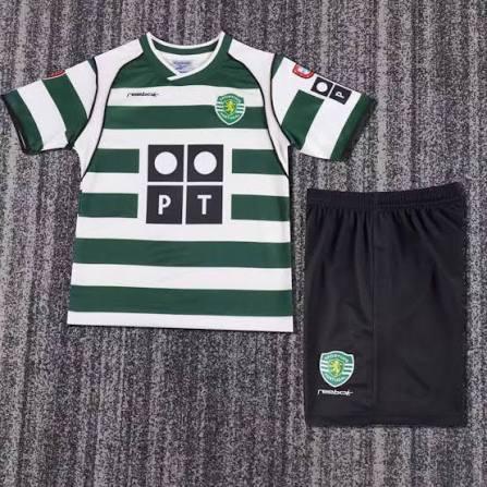 Kit Infantil Sporting Home Retrô 2003  - Verde e Branco