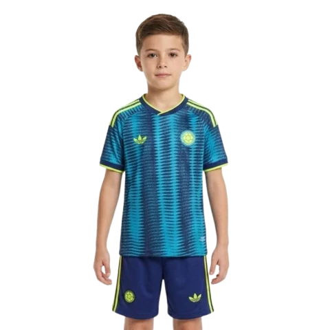 Kit Infantil Colombia Away 26/27 Adidas - Azul