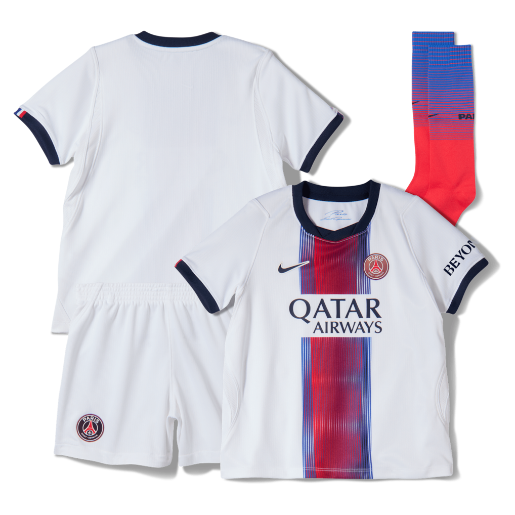 Kit Infantil PSG Away 26/27 - Branca e Vermelho