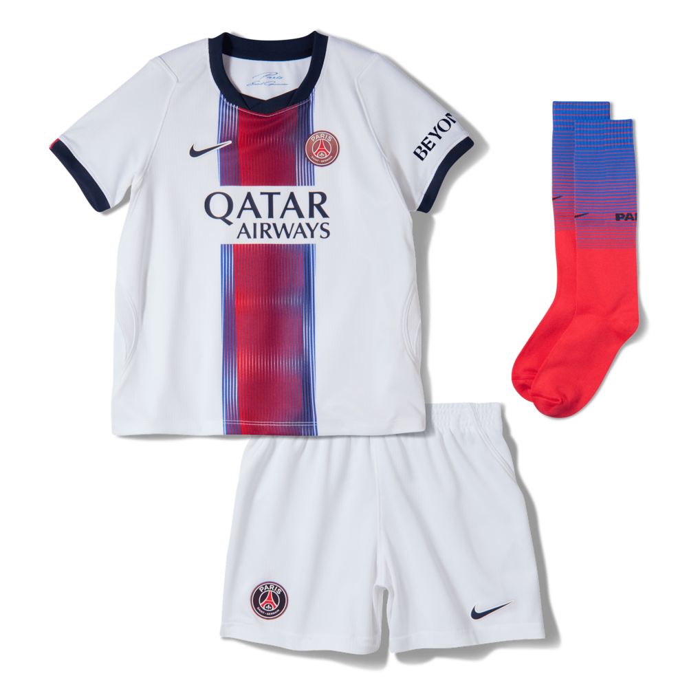 Kit Infantil PSG Away 26/27 - Branca e Vermelho